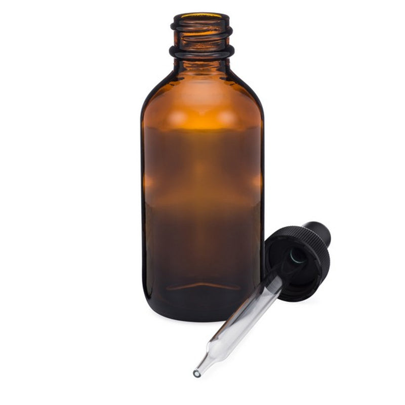 Bottle 2 oz Dropper Amber Glass
