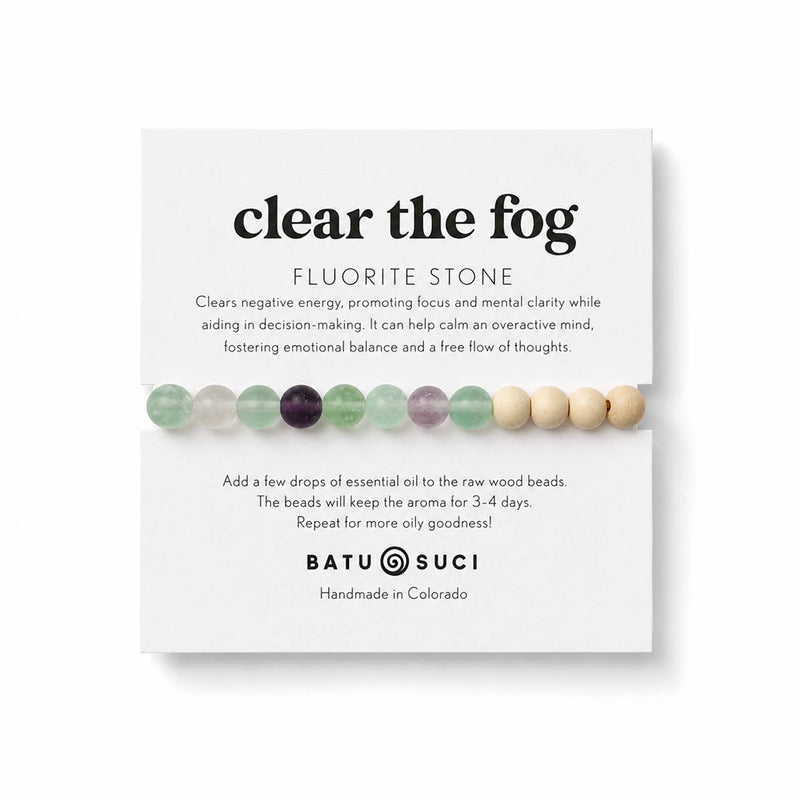 Clear The Fog Diffuser Bracelet  |  Fluorite + Aromatherapy