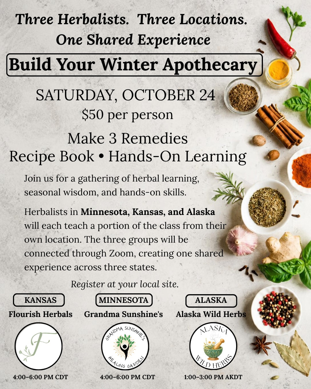 Building Your Winter Apothecary at Sat, Oct 24, 2026 04:00 PM CDT